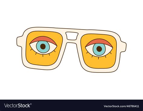 Retro sunglasses with eyes Royalty Free Vector Image