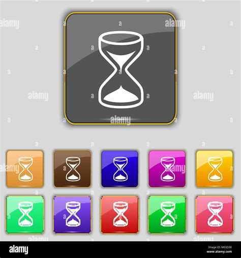 Hourglass Sign Icon Sand Timer Symbol Set Of Colour Buttons Vector