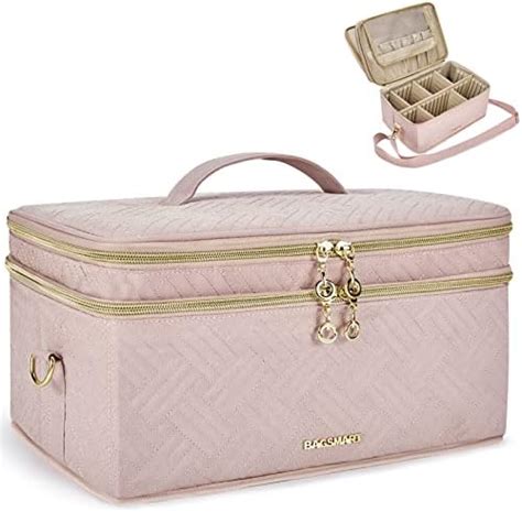 Bagsmart Large Makeup Bag Double Layer Cosmetic Bag Travel Makeup Case