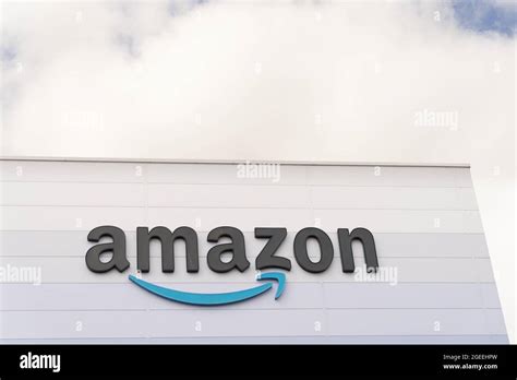 AMAZON logo on the distribution centre England UK Stock Photo - Alamy