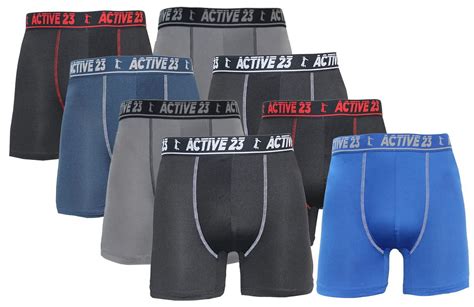 Active 23 Mens Underwear Boxer Brief 8 Pack Moisture Wicking