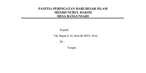 Amplop Undangan Panitia Peringatan Hari Besar Islam Ppt