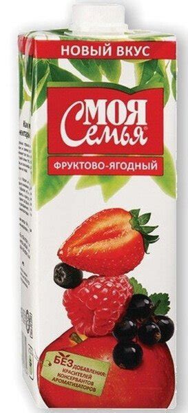Купить напиток сокосодержащий моя семья фруктово-ягодный 0,95л т/п ...