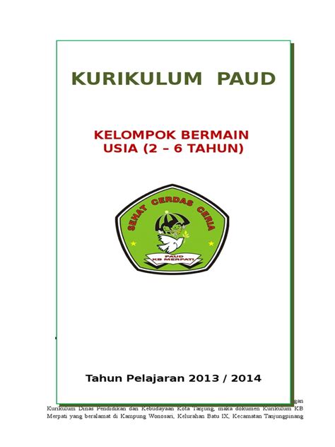 Contoh Kurikulum Paud 58 Koleksi Gambar