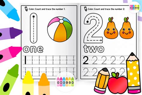 Preschool Numbers 0-10 Math Workbook Graphic by AbellaPublishing · Creative Fabrica