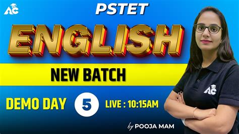 Pstet New Batch English Class Live 11 Am Demo Day 5 By Pooja