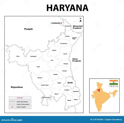 Haryana Map Haryana Administrative And Political Map Haryana Map With