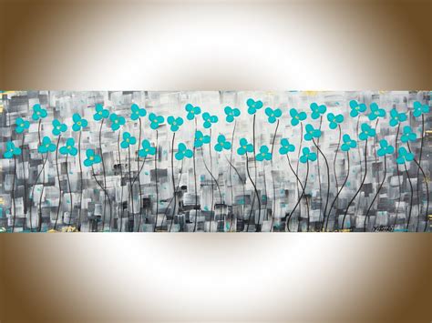 Turquoise Flower Painting at PaintingValley.com | Explore collection of ...