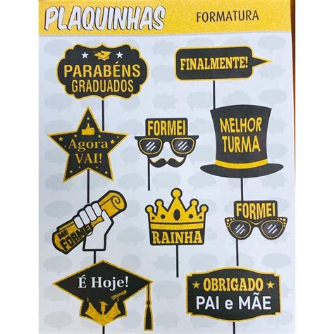 Plaquinhas De Selfie Divertidas Festa Formatura Formandos Shopee