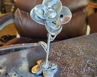 Upcycled Welded Metal Flower Art Etsy