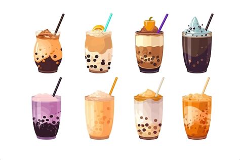 Cartoon Bubble Tea Auf Hintergrund Isoliert Cartoon Vektor Illustration