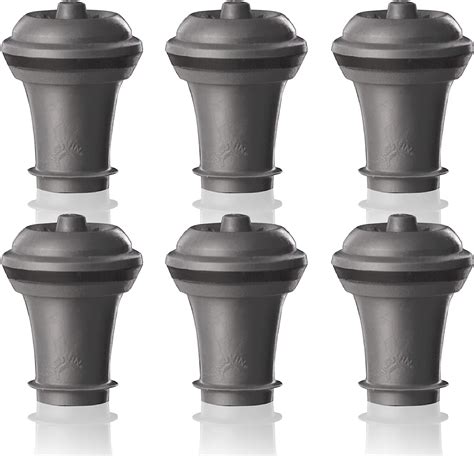 Vacu Vin Wine Saver Vacuum Stoppers Set Of 6 Gray For Wine