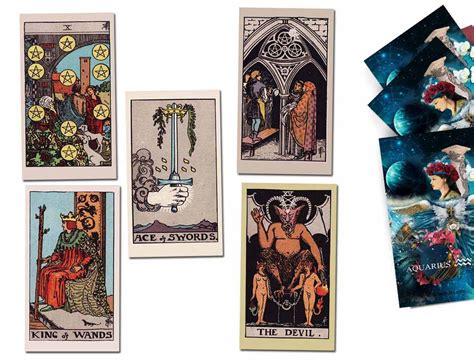 Aquarius Tarot Deck Printable Rider Waite Tarot Card Bundle With