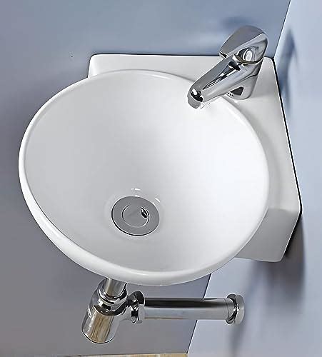 Kemjo Wall Mounted Wash Basin For Bathroom Wall Hung Small Corner