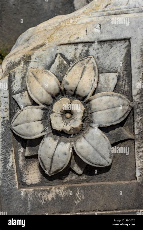 Italy, Rome, Roman Forum, marble scu;pture of a flower Stock Photo - Alamy