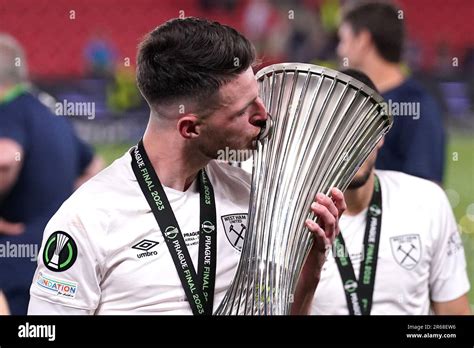 West Ham United S Declan Rice With The Uefa Europa Conference League