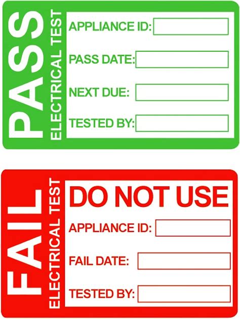 Passed Pat Test Labels And Free Failed Labels Mm X Mm