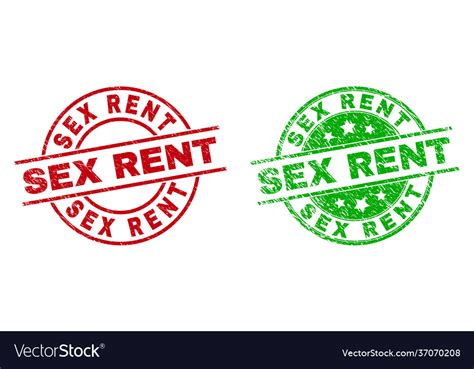 Sex Rent Round Badges With Unclean Style Vector Image