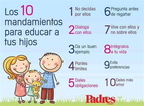 10 Mandamientos Para Educar A Tus Hijos Consejos Para Padres Educacion Emocional Aprendizaje