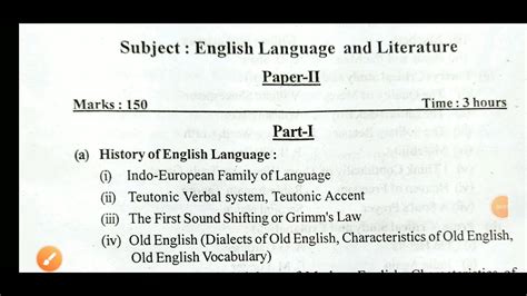 JPSC Mains Paper 2 English Literature Language Detailed Syllabus