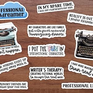 Writing Sticker Bundle 5, Stickers for Writers, Laptop Stickers - Etsy