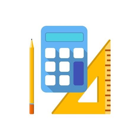 Premium Vector Calculator Triangle Ruler And Pencil For Calculation