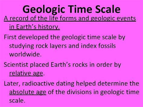 Geologic Time Scale Objectives Explain Why Geologic Time