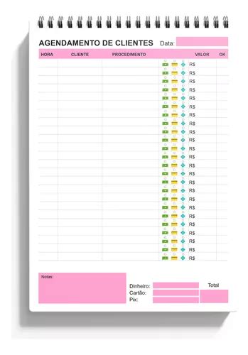 Bloco De Agendamento De Clientes Pix 80 Folhas 21x15 MercadoLivre