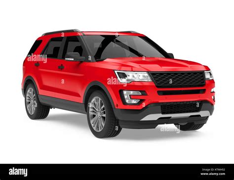 Red Suv Car Isolated Stock Photo Alamy