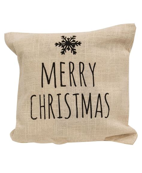 Col House Designs Wholesale Merry Christmas Snowflake Natural Pillow