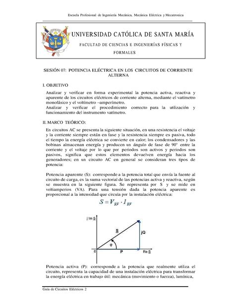 Guia Circ Electricos Ii Un I V E R S I D A D C A T L Ica D E S A