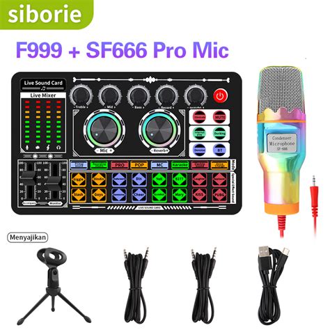 Jual Siborie Soundcard F999 SF666Pro Mic SET Paket Lengkap Sound Card