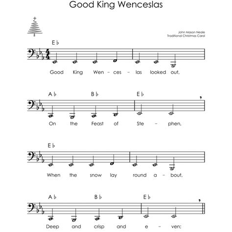 Christmas Tuba Easy Sheet Music with Letters for Beginners