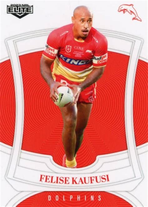 2023 Nrl Elite Common Card Base 042 Felise Kaufusi Dolphins Gold