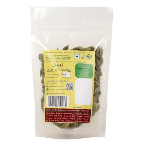 Soni Farms Organic Green Cardamom Whole Hari Elaichi Sabut 50gm