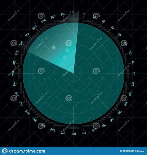 Vetor Do Tela De Radar Na Cor Azul Ilustra O Do Vetor Ilustra O De