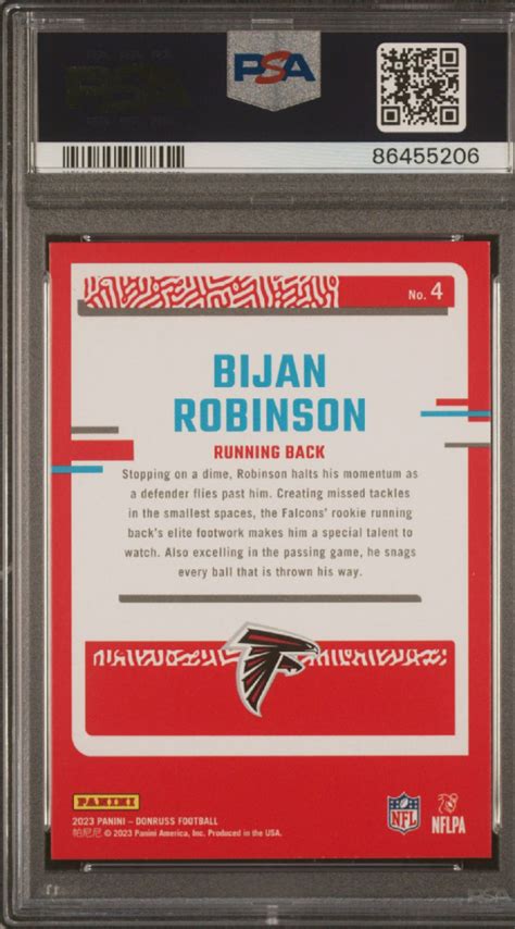 2023 Donruss Bijan Robinson The Rookies 4 PSA MCP