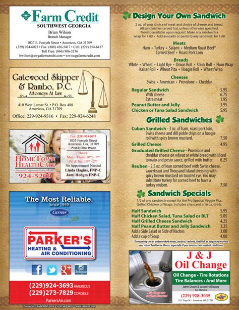 Pat’s Place PG5 | Fasprint Menus