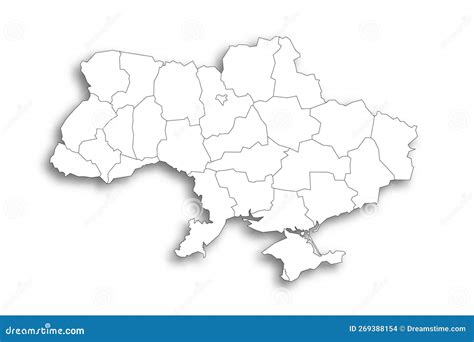 Ukraine Political Map Of Administrative Divisions Stock Illustration