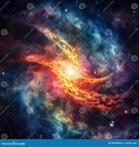 Colores Vibrantes De Una Obra De Arte Generativa De Una Galaxia