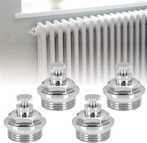 Swetup 4 Pcs Vanne De Purge De Radiateur En Laiton 1 2 Pouce Bouchons