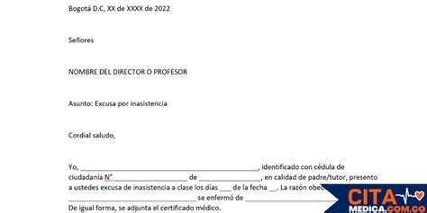 Carta De Permiso Para Ausencia Escolar