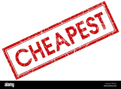 cheapest red square grungy stamp isolated  white background stock