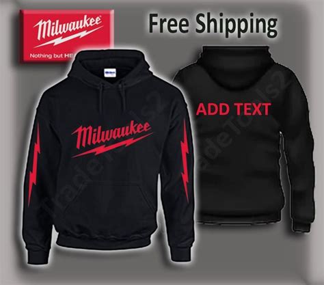 Milwaukee Tools Hoodie Red Print Gildan Custom Made Add Personalized