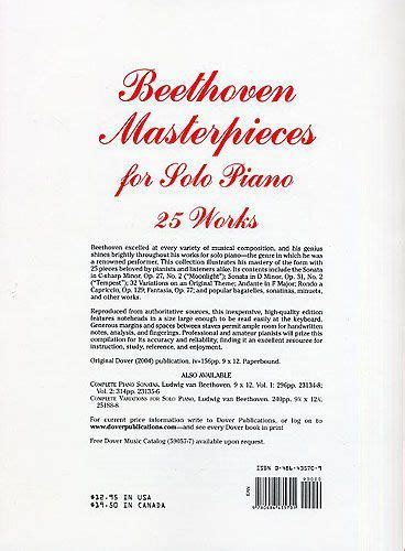 Masterpieces For Solo Piano Von Ludwig Van Beethoven Klaviernoten