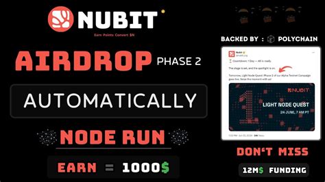 Nubit Airdrop Phase Automatically Noderun Only Click Earn