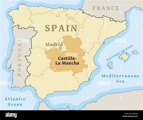 Comunidad Autónoma De Castilla La Mancha Mapa De Ubicación Dentro De