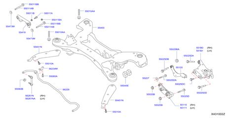 Infiniti G37 3 7L V6 AT 2WD 4WAS Suspension Integral Link Bolt 55080