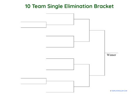 10 Team Single Elimination Bracket Download Printable PDF | Templateroller