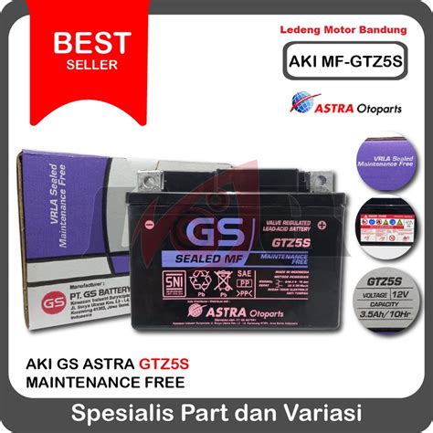 Jual GS Astra GTZ5S MF Aki Kering Kecil 12V Accu GTZ 5s Shopee Indonesia